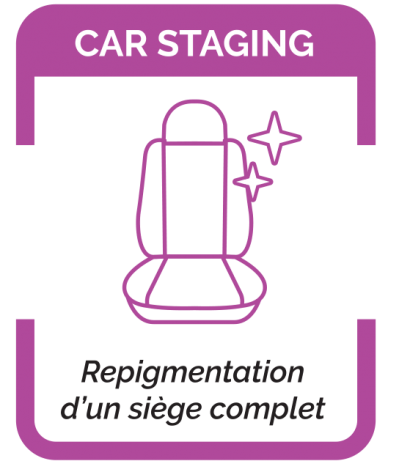 Restauration et repigmentation (APRÈS le soin des cuirs) d'un siège complet