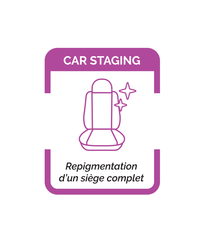 CAR STAGING / Restauration et repigmentation (APRÈS le soin des cuirs) d'un siège complet