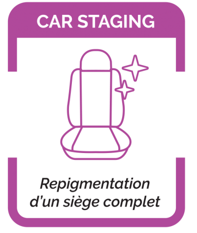 CAR STAGING / Restauration et repigmentation (APRÈS le soin des cuirs) d'un siège complet
