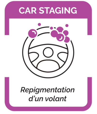 CAR STAGING / Repigmentation (soin des cuirs INCLUS) d'un volant